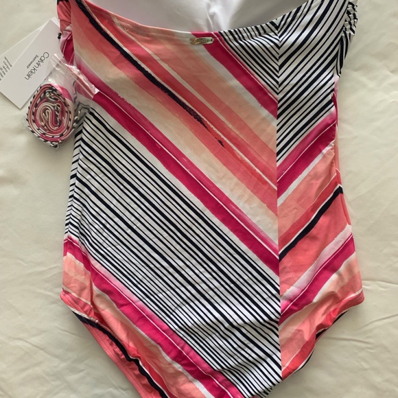 Calvin Klein One Piece Bathing Suit with removable straps and cups Size 6 NWT - Picture 2 of 6